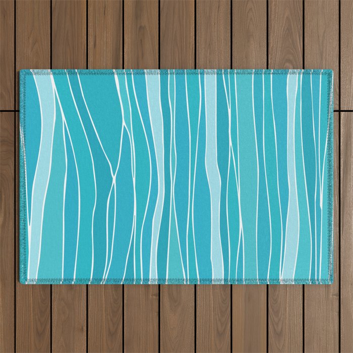 Blue Ocean Waves Outdoor Rug Gallery Image 1