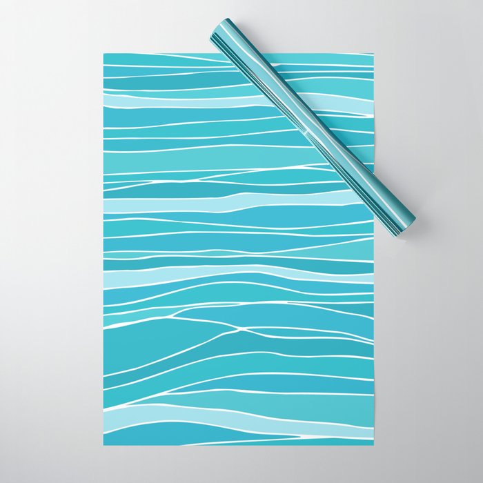 Blue Ocean Waves Wrapping Paper Gallery Image 1