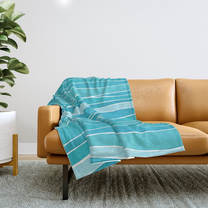 Blue Ocean Waves Throw Blanket Gallery Image 1