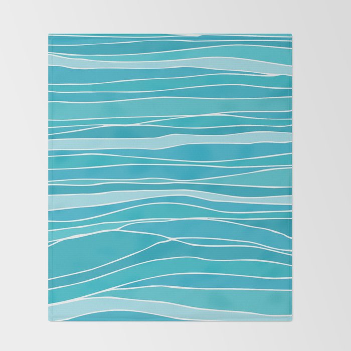 Blue Ocean Waves Throw Blanket Gallery Image 2