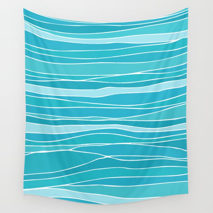 Blue Ocean Waves Wall Tapestry Gallery Image 4