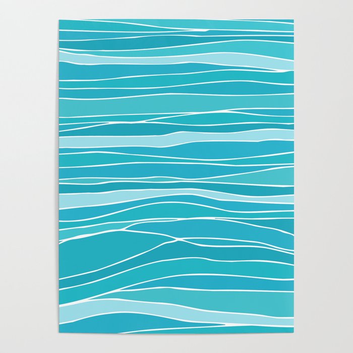 Blue Ocean Waves Poster Gallery Image 4