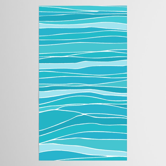 Blue Ocean Waves Tablecloth Gallery Image 2