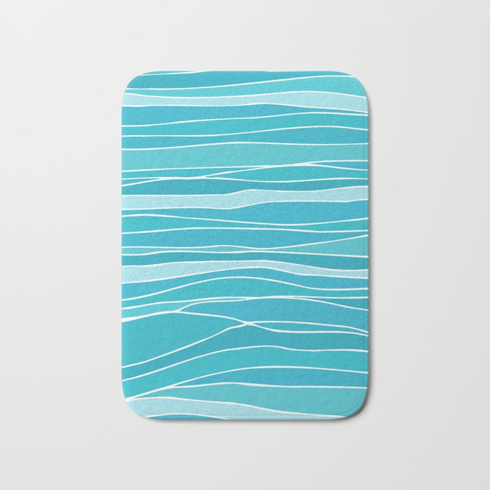 Blue Ocean Waves Bath Mat Gallery Image 1