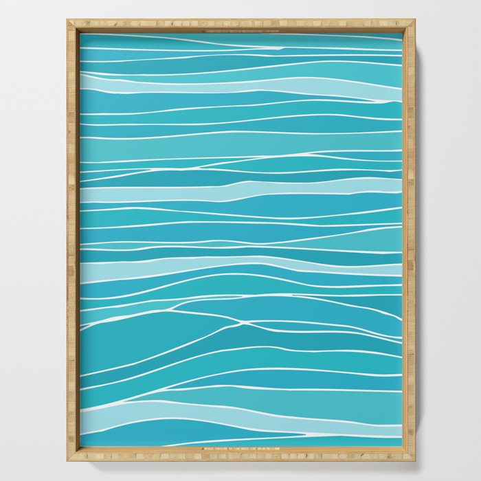 Blue Ocean Waves Serving Tray Gallery Image 1