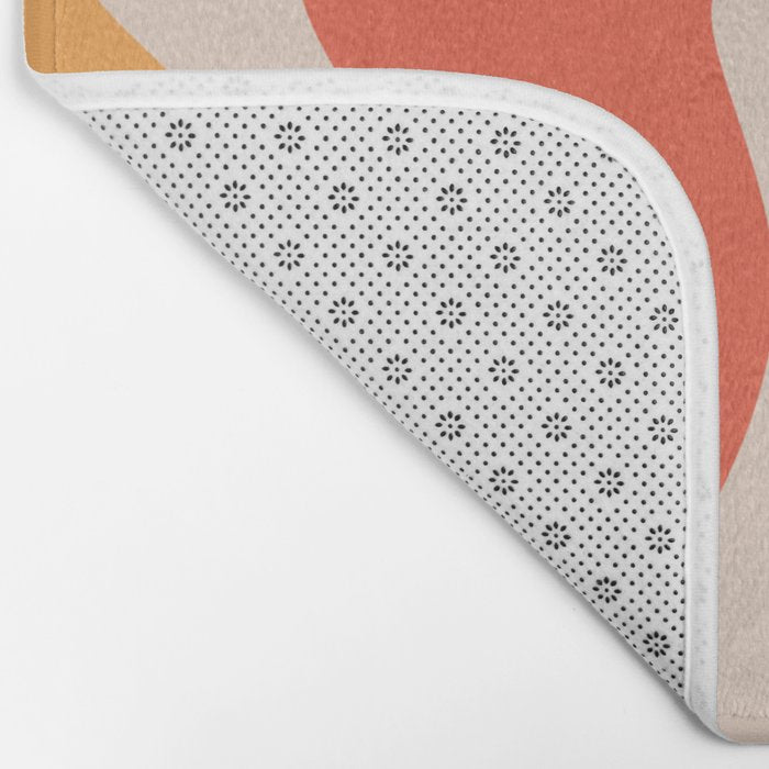 Retro Liquid Swirl Abstract Pattern in Retro Pink and Orange Bath Mat Gallery Image 2