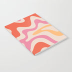 Retro Liquid Swirl Abstract Pattern in Retro Pink and Orange Notebook Gallery Image 2