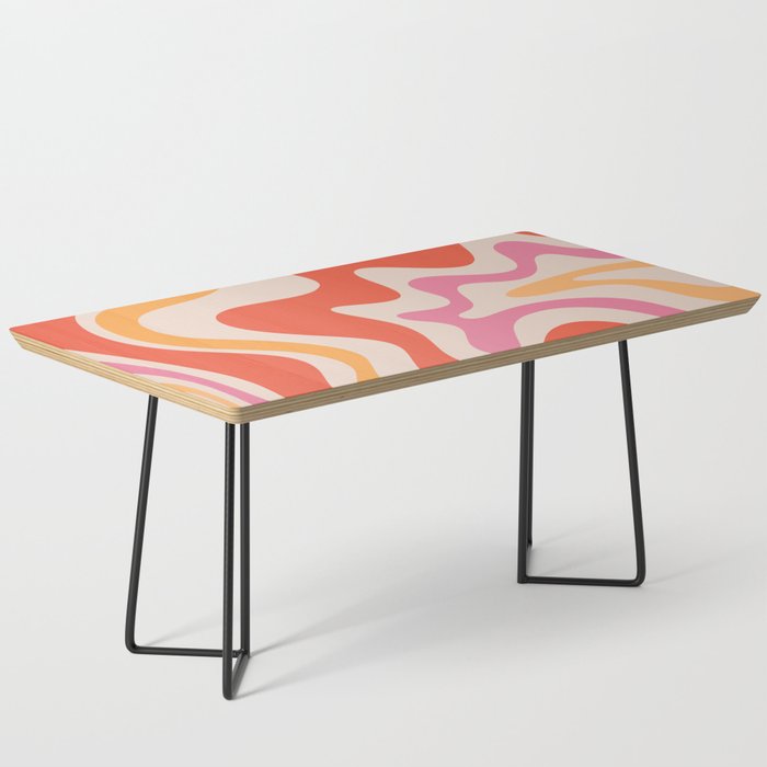 Retro Liquid Swirl Abstract Pattern in Retro Pink and Orange Coffee Table Gallery Image 1