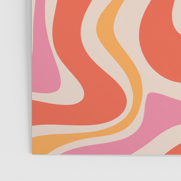Retro Liquid Swirl Abstract Pattern in Retro Pink and Orange Poster Gallery Image 3