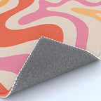 Retro Liquid Swirl Abstract Pattern in Retro Pink and Orange Rug Gallery Image 4