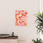 Retro Liquid Swirl Abstract Pattern in Retro Pink and Orange Poster Gallery Image 2