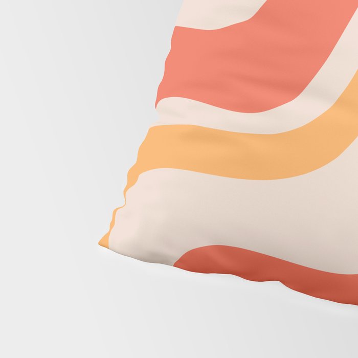 Retro Liquid Swirl Abstract Pattern in Retro Pink and Orange Pillow Sham Gallery Image 4