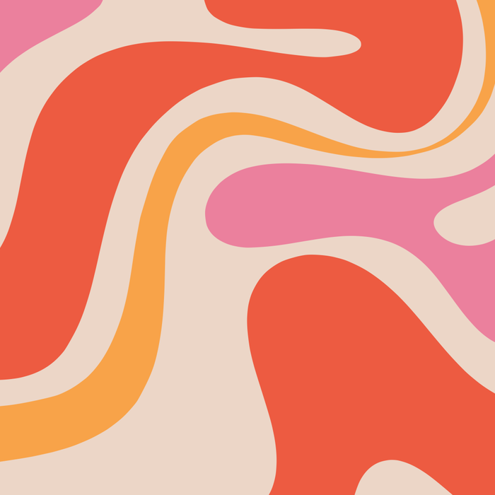 Retro Liquid Swirl Abstract Pattern in Retro Pink and Orange Coffee Mug Gallery Image 2