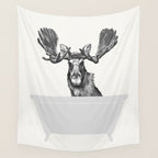 Vintage Moose in Bathtub Wall Tapestry Gallery Image 4