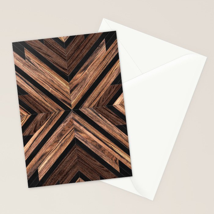 Urban Tribal Pattern No.3 - Wood Stationery Card Gallery Image 2