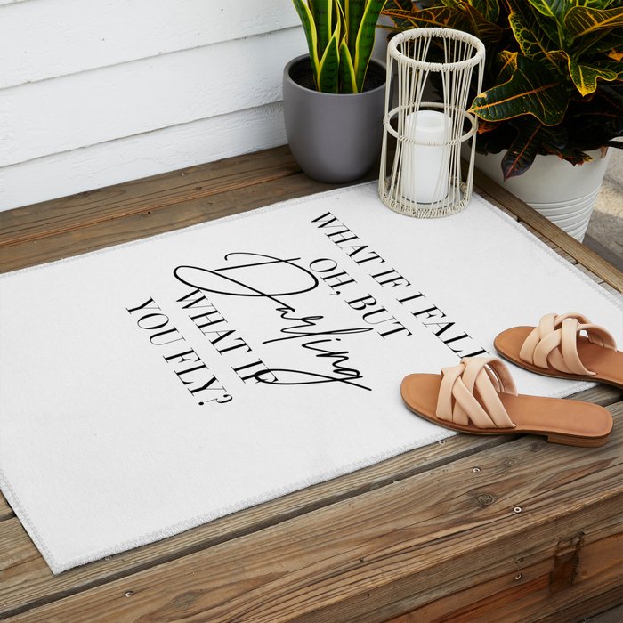 What If I Fall? Oh, but Darling, What If You Fly? Outdoor Rug Gallery Image 2