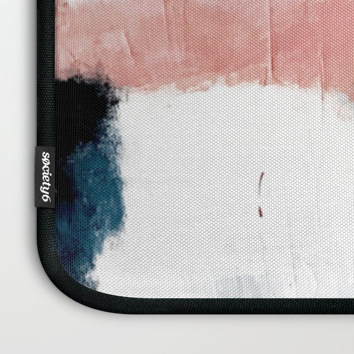 Exhale: a pretty, minimal, acrylic piece in pinks, blues, and gold Laptop Sleeve Gallery Image 3