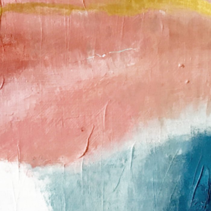 Exhale: a pretty, minimal, acrylic piece in pinks, blues, and gold Coffee Mug Gallery Image 2