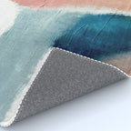 Exhale: a pretty, minimal, acrylic piece in pinks, blues, and gold Rug Gallery Image 4