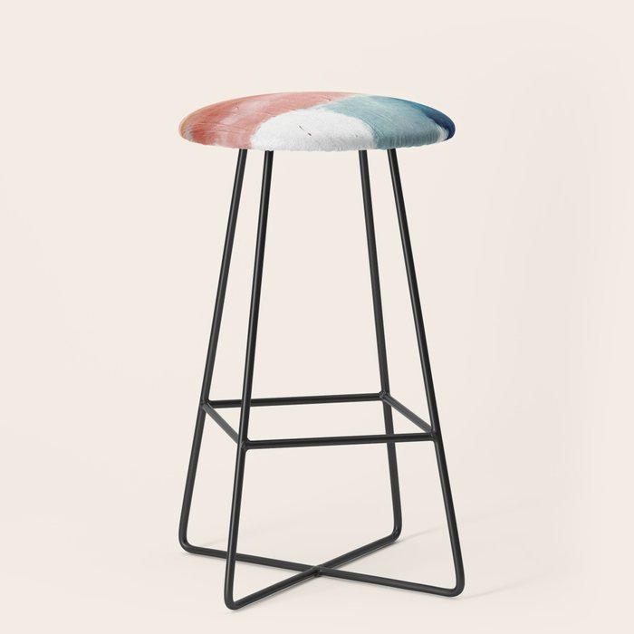 Exhale: a pretty, minimal, acrylic piece in pinks, blues, and gold Stool Gallery Image 1