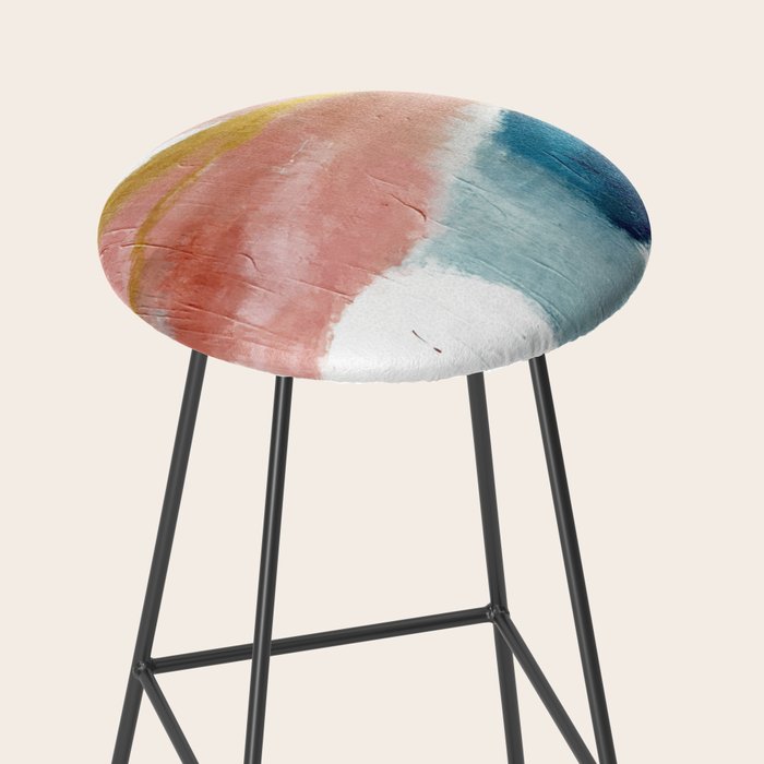 Exhale: a pretty, minimal, acrylic piece in pinks, blues, and gold Stool Gallery Image 2
