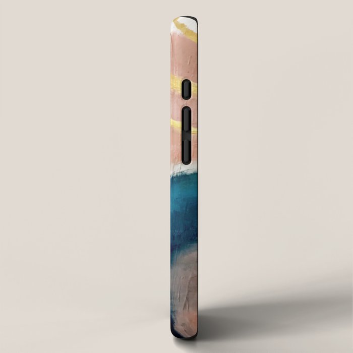Exhale: a pretty, minimal, acrylic piece in pinks, blues, and gold iPhone Case Gallery Image 2
