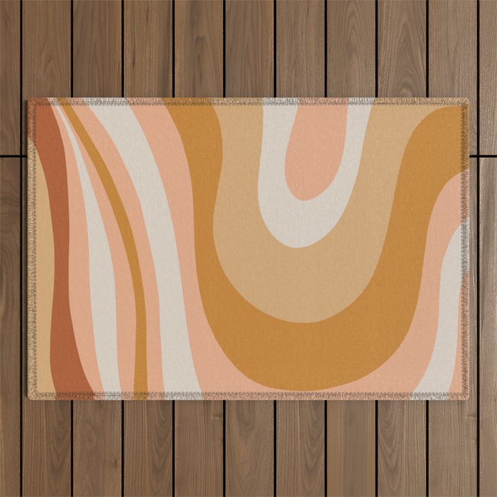 Organic Topography Earth Tone Abstract Outdoor Rug Gallery Image 1