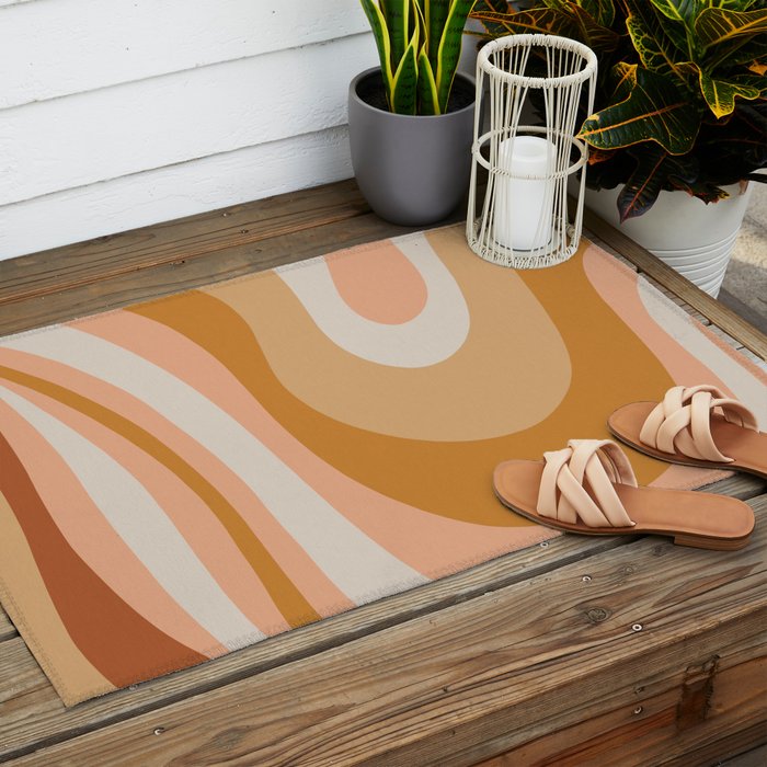 Organic Topography Earth Tone Abstract Outdoor Rug Gallery Image 2