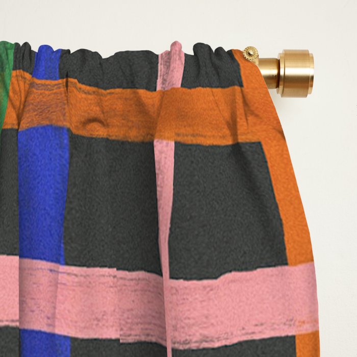 Dark plaid pattern Window Curtain Gallery Image 2