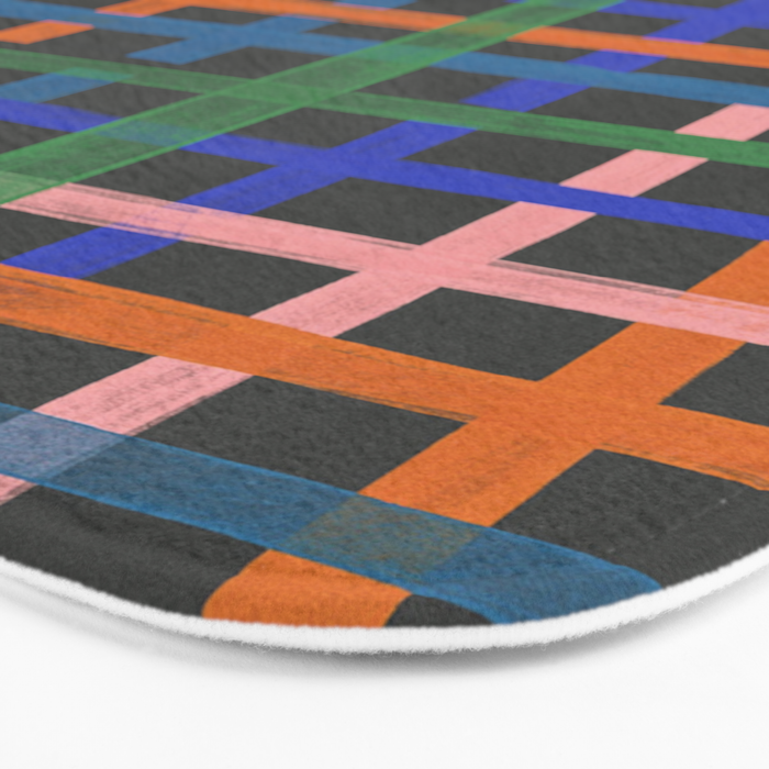 Dark plaid pattern Bath Mat Gallery Image 3