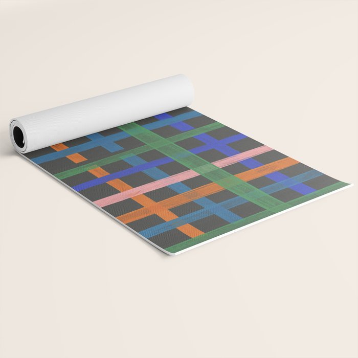 Dark plaid pattern Yoga Mat Gallery Image 2