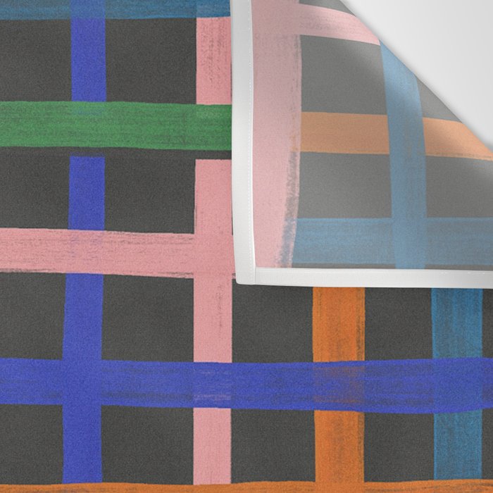 Dark plaid pattern Wall Tapestry Gallery Image 3