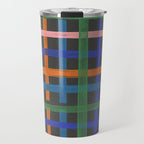 Dark plaid pattern Travel Mug Gallery Image 1