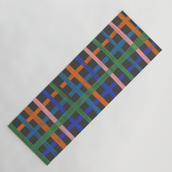 Dark plaid pattern Yoga Mat Gallery Image 1