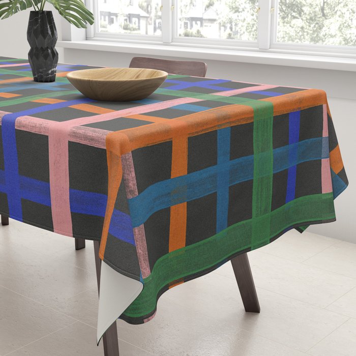Dark plaid pattern Tablecloth Gallery Image 3
