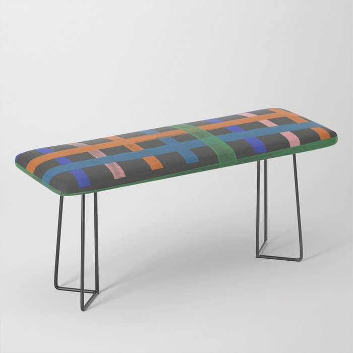 Dark plaid pattern Bench Gallery Image 1