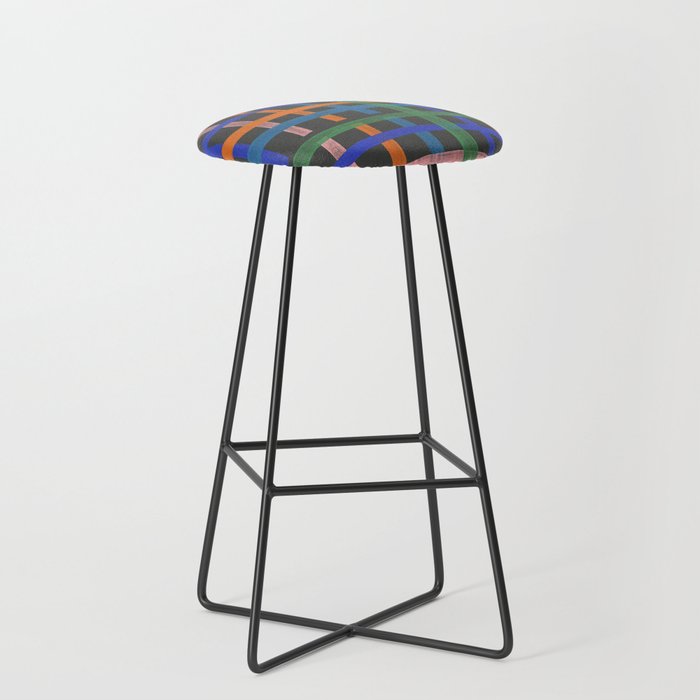 Dark plaid pattern Stool Gallery Image 1