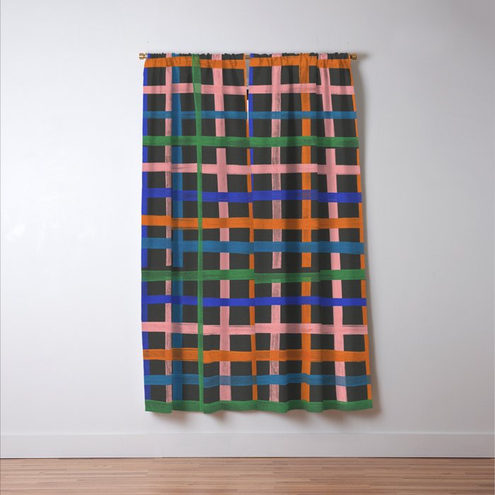 Dark plaid pattern Window Curtain Gallery Image 3