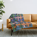 Dark plaid pattern Throw Blanket Gallery Image 1