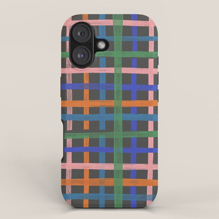 Dark plaid pattern iPhone Case Gallery Image 1