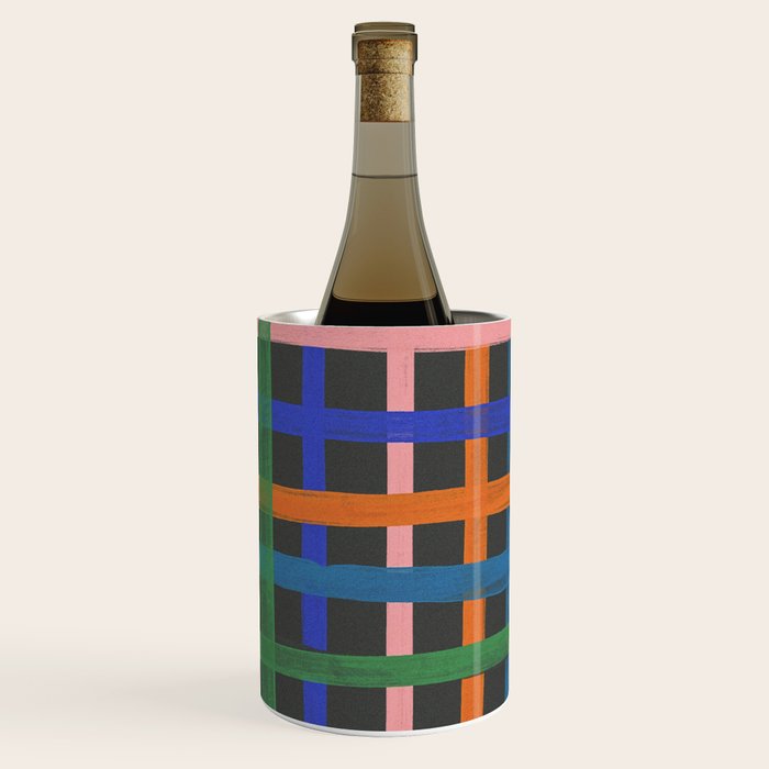 Dark plaid pattern Wine Chiller Gallery Image 3