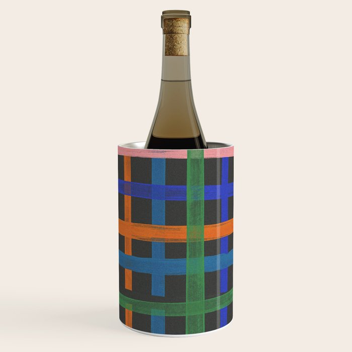 Dark plaid pattern Wine Chiller Gallery Image 1