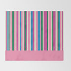 Color Block Stripes Cuff Pattern Pink Blue Green Throw Blanket Gallery Image 2