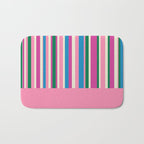 Color Block Stripes Cuff Pattern Pink Blue Green Bath Mat Gallery Image 1