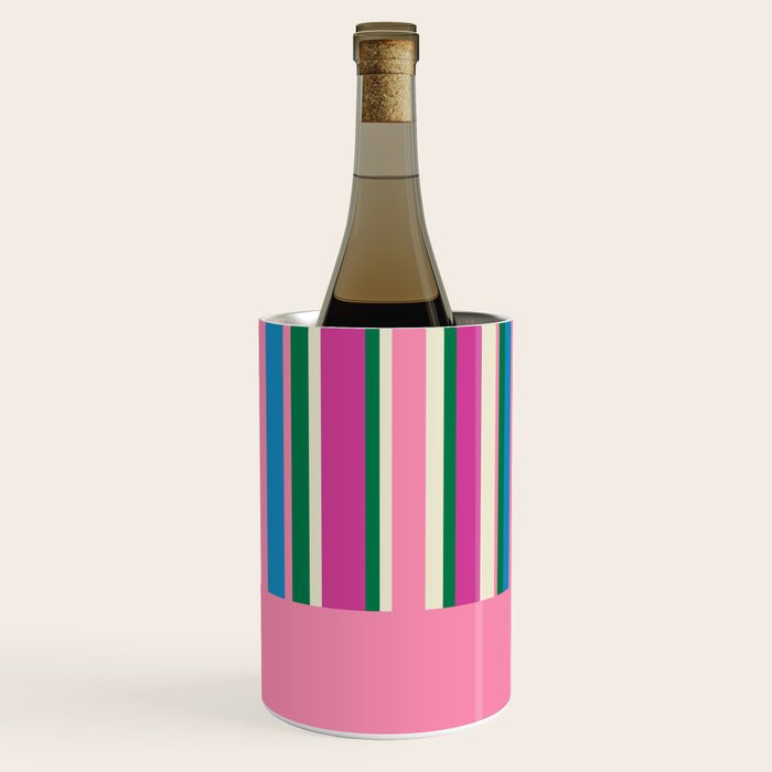 Color Block Stripes Cuff Pattern Pink Blue Green Wine Chiller Gallery Image 3