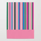 Color Block Stripes Cuff Pattern Pink Blue Green Poster Gallery Image 4