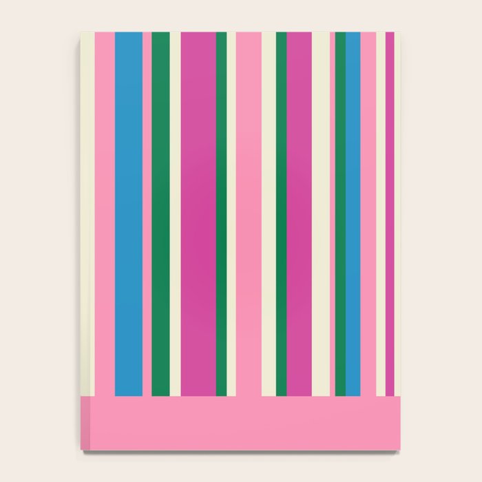 Color Block Stripes Cuff Pattern Pink Blue Green Notebook Gallery Image 4