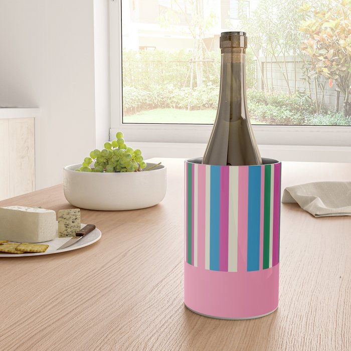 Color Block Stripes Cuff Pattern Pink Blue Green Wine Chiller Gallery Image 4