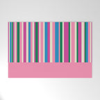 Color Block Stripes Cuff Pattern Pink Blue Green Welcome Mat Gallery Image 1