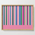 Color Block Stripes Cuff Pattern Pink Blue Green Serving Tray Gallery Image 1